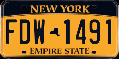 NY license plate FDW1491