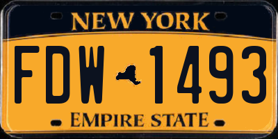 NY license plate FDW1493