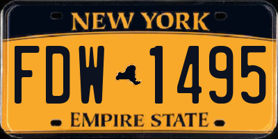 NY license plate FDW1495