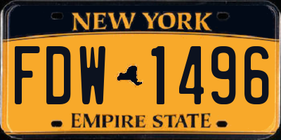 NY license plate FDW1496