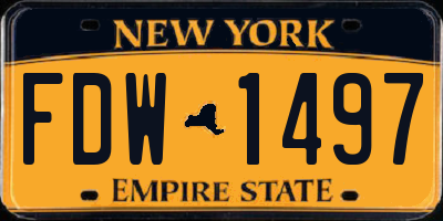 NY license plate FDW1497