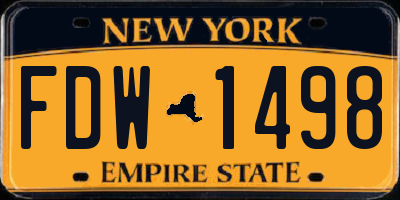 NY license plate FDW1498