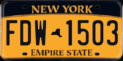 NY license plate FDW1503