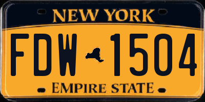 NY license plate FDW1504