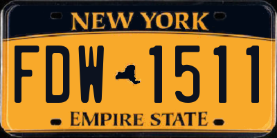 NY license plate FDW1511