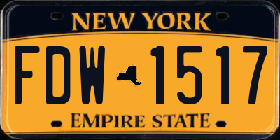 NY license plate FDW1517