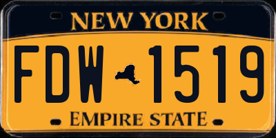 NY license plate FDW1519