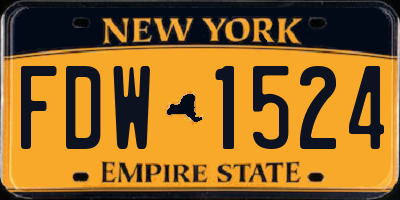 NY license plate FDW1524
