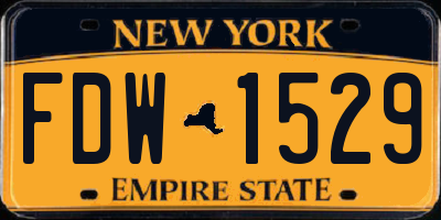 NY license plate FDW1529