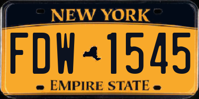 NY license plate FDW1545
