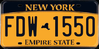 NY license plate FDW1550