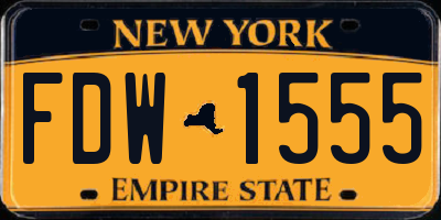 NY license plate FDW1555