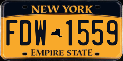 NY license plate FDW1559