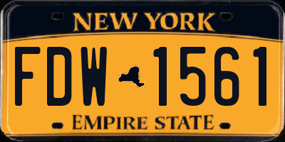 NY license plate FDW1561