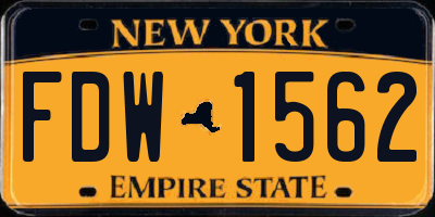 NY license plate FDW1562