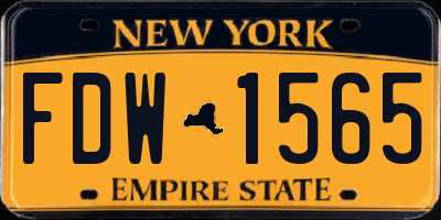 NY license plate FDW1565