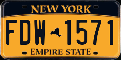 NY license plate FDW1571
