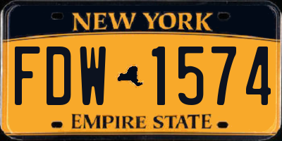 NY license plate FDW1574