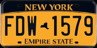NY license plate FDW1579