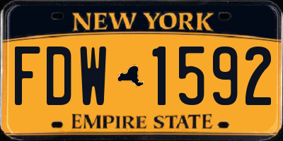 NY license plate FDW1592