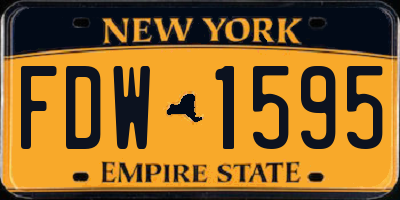 NY license plate FDW1595