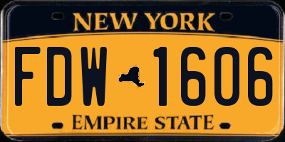 NY license plate FDW1606
