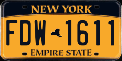 NY license plate FDW1611