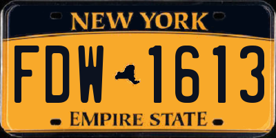 NY license plate FDW1613