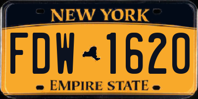 NY license plate FDW1620