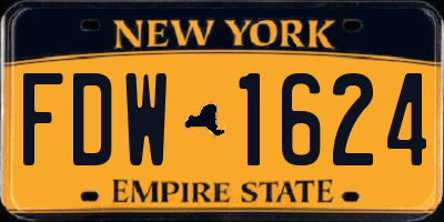 NY license plate FDW1624