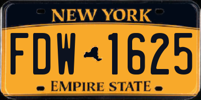 NY license plate FDW1625