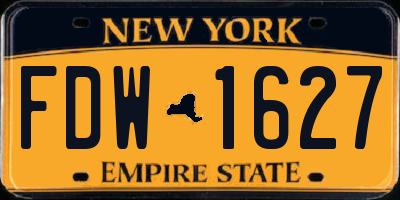 NY license plate FDW1627