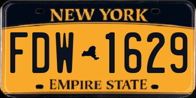 NY license plate FDW1629