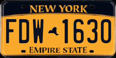 NY license plate FDW1630