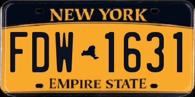 NY license plate FDW1631