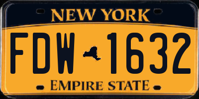 NY license plate FDW1632
