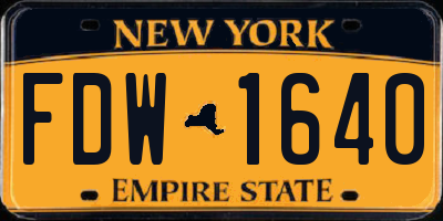 NY license plate FDW1640