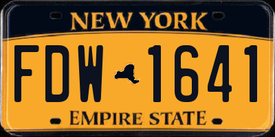 NY license plate FDW1641