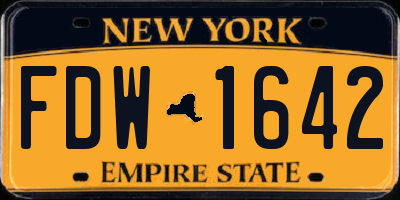 NY license plate FDW1642