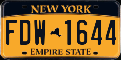 NY license plate FDW1644