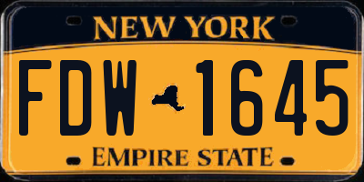 NY license plate FDW1645