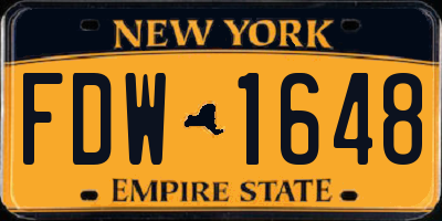 NY license plate FDW1648