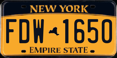 NY license plate FDW1650