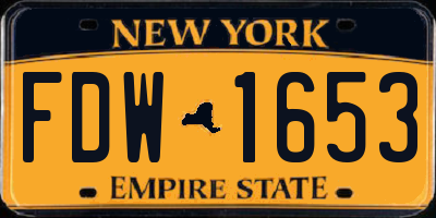 NY license plate FDW1653