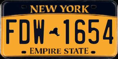 NY license plate FDW1654