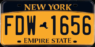 NY license plate FDW1656