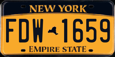NY license plate FDW1659