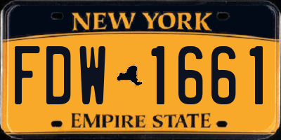 NY license plate FDW1661