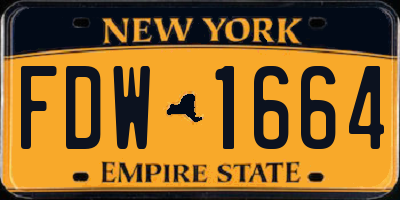 NY license plate FDW1664