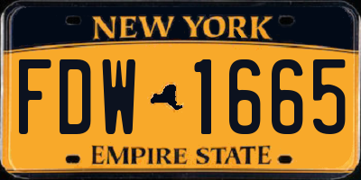 NY license plate FDW1665
